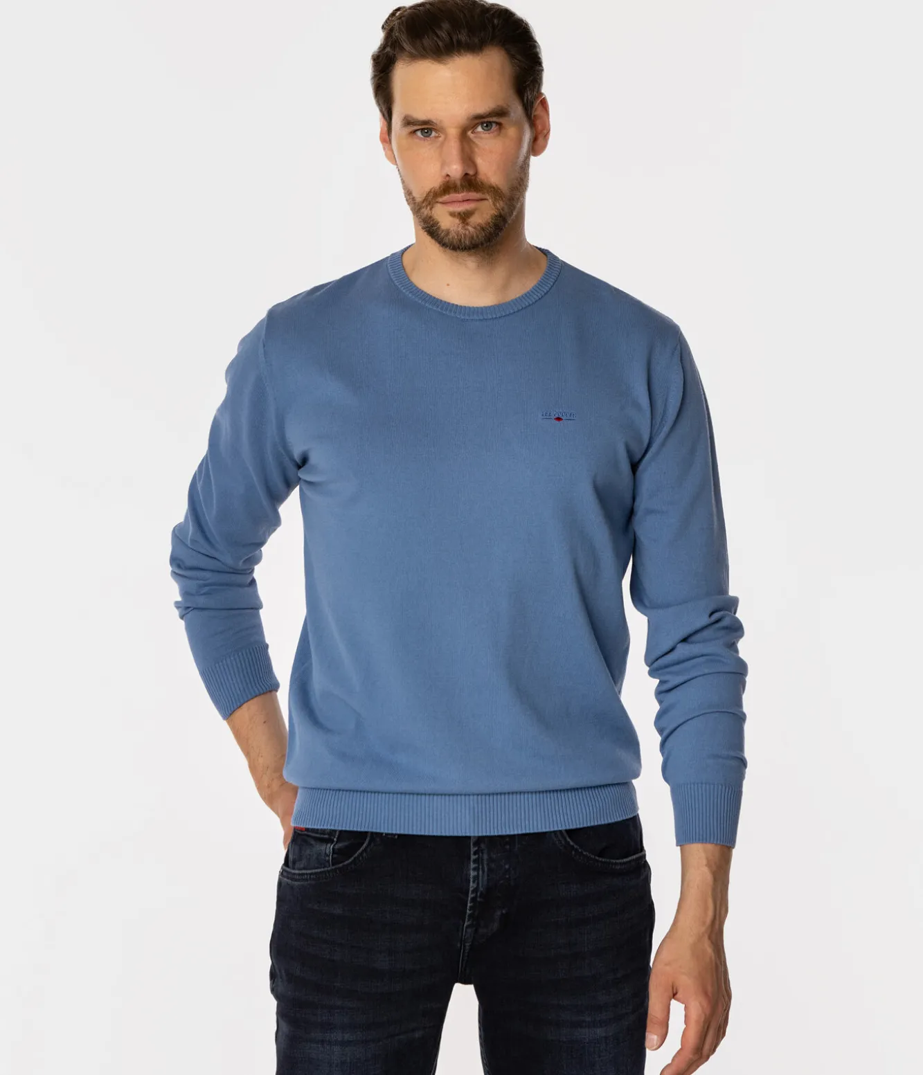 Sweter męski z bawełny organicznej ANDY ORGANIC CORONET BLUE