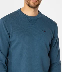 Sweter męski z bawełny organicznej BILL ORGANIC INDIAN TEAL