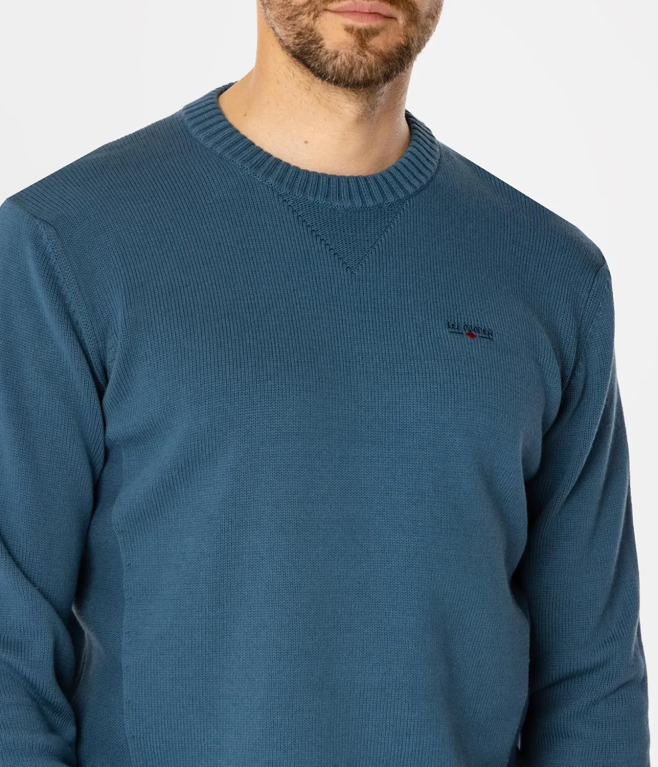 Sweter męski z bawełny organicznej BILL ORGANIC INDIAN TEAL