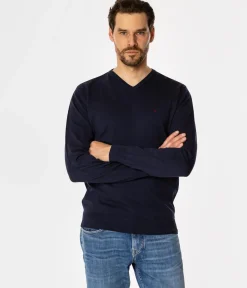 Sweter męski z bawełny organicznej ADAM ORGANIC NAVY