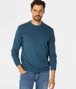 Sweter męski z bawełny organicznej BILL ORGANIC INDIAN TEAL