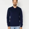 Sweter męski z wełny jagnięcej ROMI TOY NAVY MELANGE