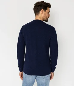 Sweter męski z wełny jagnięcej ROMI TOY NAVY MELANGE