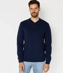 Sweter męski z wełny jagnięcej ROMI TOY NAVY MELANGE