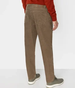 Sztruksowe spodnie straight RICKY 1201 BEIGE