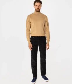 Sztruksowe spodnie straight RICKY 2501 NAVY