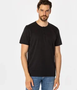TSHIRT M HENLEY2 4587 CAVIAR
