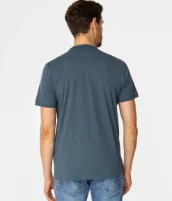 TSHIRT M HENLEY2 4587 INDIAN TEAL