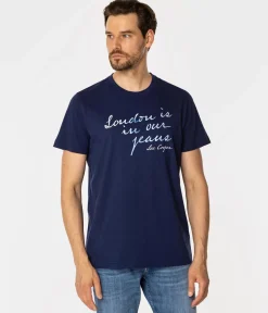 T-shirt męski z nadrukiem LONDON10 1016 MEDIEVAL BLUE