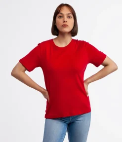 T-shirt z bawełną organiczną OLENA 4048 RED