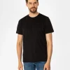 T-shirt z małym haftowanym logo OBUTCH 0875 BLACK