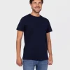 T-shirt z małym haftowanym logo OBUTCH 0875 NAVY