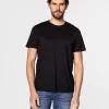 T-shirt z małym haftowanym logo OBUTCH 0875 BLACK