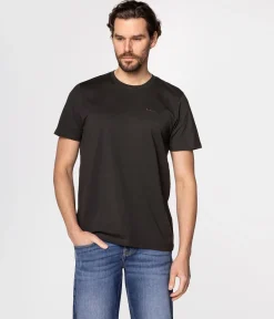 T-shirt z małym haftowanym logo OBUTCH 0875 PEAT