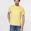 T-shirt z małym haftowanym logo OBUTCH 0875 ENDIVE
