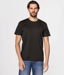 T-shirt z małym haftowanym logo OBUTCH 0875 PEAT