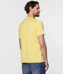 T-shirt z małym haftowanym logo OBUTCH 0875 ENDIVE